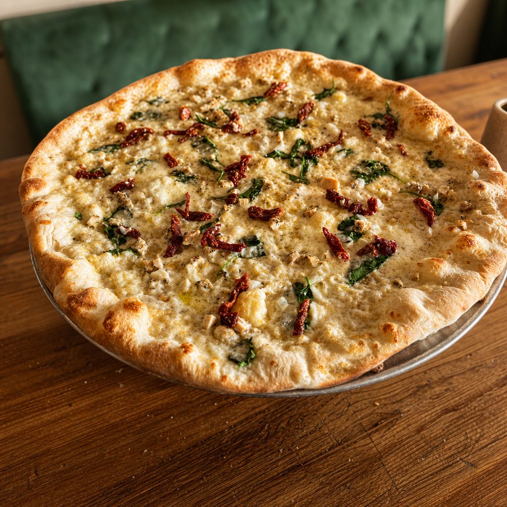 16" Chicken Alfredo Pizza.