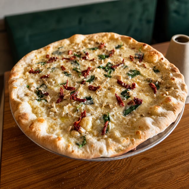 12" Chicken Alfredo Pizza.